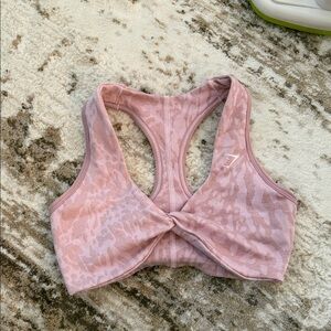 Gymshark Women’s Pink Twist-Front Sports Bra